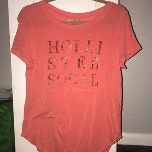 Hollister coral t shirt